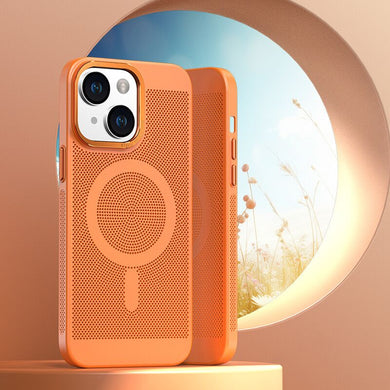 Mesh cooling magnetic phone case wireless charging for iPhone15