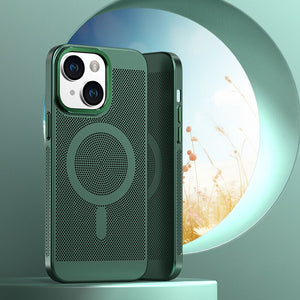 Mesh cooling magnetic phone case wireless charging for iPhone15
