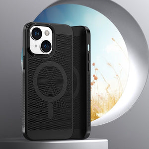 Mesh cooling magnetic phone case wireless charging for iPhone15