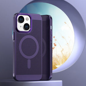 Mesh cooling magnetic phone case wireless charging for iPhone15