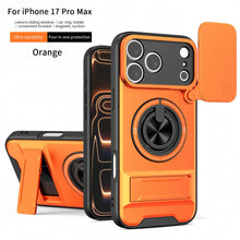 Heavy Duty Slide Camera Cover Phone Case, Built-in Magnetic Ring Stand Full Body Protection Case for iPhone & Samsung, Rugged Shockproof Back Cover HNSJK0035