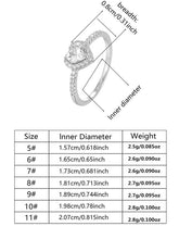 Women's Elegant Artificial Crystal & Rhinestone Decorated Heart Design Ring, Exquisite Trendy Engagement Ring, Fashion Accessories for Party & Daily Decor for Women & Girls, Fashion Heart Rings HNJZ0002
