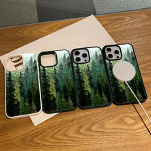 Stained Glass Forest Magnetic Protective Case for iPhone 17 16 E Pro Max 15 Plus 14 13 12 11 XS XR, Girly Design | Shockproof, Silicone, Stylish, Trendy, and Scratch Resistant HNSJK0038