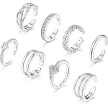 8 Pcs Toe Rings for Women Gold Silver Simple Open Adjustable Band Toe Rings Set Beach Foot Jewelry for Summer Gold Plated Copper Hypoallergenic Stackable Rings, Toe Ring Stackable, Gold Plated Toe Rings HNJZ0003