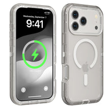 3-in-1 Transparent Magnetic Phone Case, MagSafe Compatible Heavy Duty Shockproof Anti-Drop Protective Cover for iPhone 17 Pro Max 17 Air 16 15 14 13 Pro Max, Dual Layer Rugged Clear Phone Case HNSJK0033