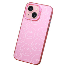 【BUY 4 ONLY PAY FOR 2】Pink Cute Case for iPhone with Unique Graphic Design, Hard Back + Soft Frame Protective Case - Smile Face
