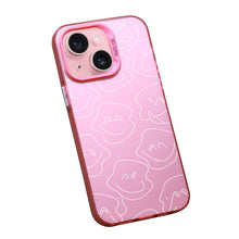 【BUY 4 ONLY PAY FOR 2】Pink Cute Case for iPhone with Unique Graphic Design, Hard Back + Soft Frame Protective Case - Smile Face