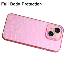 【BUY 4 ONLY PAY FOR 2】Pink Cute Case for iPhone with Unique Graphic Design, Hard Back + Soft Frame Protective Case - Smile Face