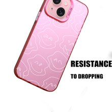 【BUY 4 ONLY PAY FOR 2】Pink Cute Case for iPhone with Unique Graphic Design, Hard Back + Soft Frame Protective Case - Smile Face