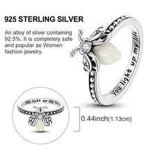 Nature Animal Theme Ring - S925 silver-plated Firefly Ring, an elegant and gorgeous fluorescent design, is the perfect gift for girls and women, and the best gift for nature lovers., Zircon Embellished Rings, Nature Inspired Rings HNJZ0043