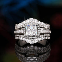 Square Five-in-One Ring for Women Micro Pave CZ Stones Halo Design Elegant Daily Wear Gift for Girlfriend or Wife Jewelry Unique Sparkling Stones HNJZ0014