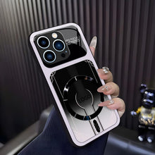 Magnetic Gradient Sports Car Style Phone Case, Hard PC Anti-Scratch MagSafe Compatible Protective Case for iPhone Pro Max, Full Camera Cutout Wireless Charging Smartphone Accessories HNSJK0028