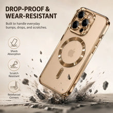Luxury Metallic Edge Magnetic Phone Case, Raised Camera Protective Clear Case for iPhone,TPU Anti-Yellow Wireless Charging Back Cover HNSJK0036