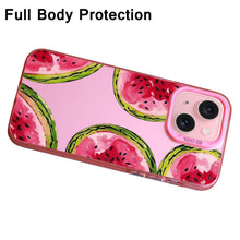 【BUY 4 ONLY PAY FOR 2】Pink Cute Case for iPhone with Unique Graphic Design, Hard Back + Soft Frame Protective Case - Watermelon