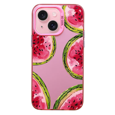 【BUY 4 ONLY PAY FOR 2】Pink Cute Case for iPhone with Unique Graphic Design, Hard Back + Soft Frame Protective Case - Watermelon