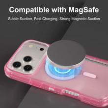 3-in-1 Transparent Magnetic Phone Case, MagSafe Compatible Heavy Duty Shockproof Anti-Drop Protective Cover for iPhone 17 Pro Max 17 Air 16 15 14 13 Pro Max, Dual Layer Rugged Clear Phone Case HNSJK0033