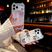 Compatible with iPhone 17 Pro Max/ 16/15/14/13 Cat ear shell pattern three-dimensional butterfly simple phone case HNSJK0016