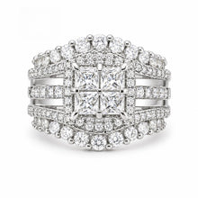 Square Five-in-One Ring for Women Micro Pave CZ Stones Halo Design Elegant Daily Wear Gift for Girlfriend or Wife Jewelry Unique Sparkling Stones HNJZ0014
