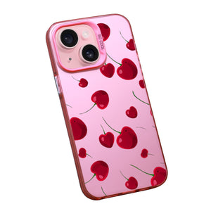 【BUY 4 ONLY PAY FOR 2】Pink Cute Case for iPhone with Unique Graphic Design, Hard Back + Soft Frame Protective Case - Cheery