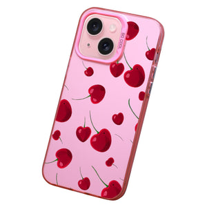 【BUY 4 ONLY PAY FOR 2】Pink Cute Case for iPhone with Unique Graphic Design, Hard Back + Soft Frame Protective Case - Cheery