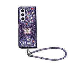 Butterfly Rhinestone Phone Case with Wrist Strap, Slim Shockproof Full Protection Cover, Portable Handheld Design for Women Girls, Style Phone Accessory HNSJK0037