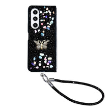 Butterfly Rhinestone Phone Case with Wrist Strap, Slim Shockproof Full Protection Cover, Portable Handheld Design for Women Girls, Style Phone Accessory HNSJK0037