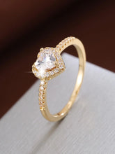 Women's Elegant Artificial Crystal & Rhinestone Decorated Heart Design Ring, Exquisite Trendy Engagement Ring, Fashion Accessories for Party & Daily Decor for Women & Girls, Fashion Heart Rings HNJZ0002