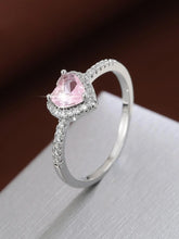Women's Elegant Artificial Crystal & Rhinestone Decorated Heart Design Ring, Exquisite Trendy Engagement Ring, Fashion Accessories for Party & Daily Decor for Women & Girls, Fashion Heart Rings HNJZ0002