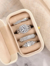 Women's Elegant Rhinestone Bridal Ring Set, Exquisite Trendy Ring Set, Fashionable Jewelry for Engagement, Anniversary or Wedding Party, Stackable Rings HNJZ0047