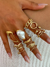12-Piece Fashion Pearl Irregular Geometric Rings Set, Light Luxury Joint Ring Collection, Stylish Jewelry for Women HNJZ0042
