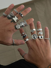 20 Piece Vintage Star Skull, Dark Punk Joint, Holiday Gift, Street Style Charm Accessories, All Seasons, Stackable Rings, Statement Rings, Vintage Rings Jewelry HNJZ0011