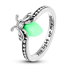 Nature Animal Theme Ring - S925 silver-plated Firefly Ring, an elegant and gorgeous fluorescent design, is the perfect gift for girls and women, and the best gift for nature lovers., Zircon Embellished Rings, Nature Inspired Rings HNJZ0043