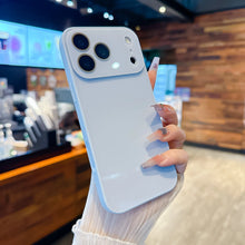 Sleek Solid Color Phone Case, Full Camera Coverage Anti-Scratch Shockproof Case for iPhone, Ultra-Thin Crystal Texture Phone Back Cover HNSJK0034