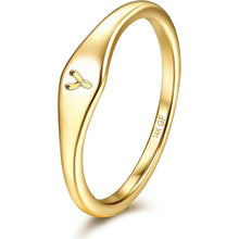 14K Plated Gold Filled Ring Initial Ring Dainty Simple Letter Band Rings Signet Stackable Pinky Alphabet Thin Thumb Rings for Women Non Tarnish Size 6 7 8 9 10 HNJZ0035