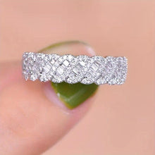 Shiny Twist Channel Wide Faceted Zirconia Ring for Women & Men | Wedding Engagement Promise Eternity Anniversary Birthstone Gift HNJZ0025
