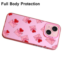 【BUY 4 ONLY PAY FOR 2】Pink Cute Case for iPhone with Unique Graphic Design, Hard Back + Soft Frame Protective Case - Envelope Heart