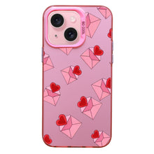 【BUY 4 ONLY PAY FOR 2】Pink Cute Case for iPhone with Unique Graphic Design, Hard Back + Soft Frame Protective Case - Envelope Heart