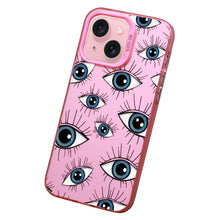 【BUY 4 ONLY PAY FOR 2】Pink Cute Case for iPhone with Unique Graphic Design, Hard Back + Soft Frame Protective Case - Evil Eyes