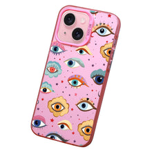 【BUY 4 ONLY PAY FOR 2】Pink Cute Case for iPhone with Unique Graphic Design, Hard Back + Soft Frame Protective Case - Cute Evil Eyes