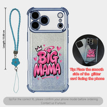 Glitter Pink Gradient Phone Case with Cute Crown & Hearts, Anti-Drop Soft Silicone Cover with Flower Lanyard for iPhone Samsung HNSJK0027