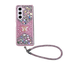 Butterfly Rhinestone Phone Case with Wrist Strap, Slim Shockproof Full Protection Cover, Portable Handheld Design for Women Girls, Style Phone Accessory HNSJK0037