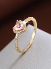 Women's Elegant Artificial Crystal & Rhinestone Decorated Heart Design Ring, Exquisite Trendy Engagement Ring, Fashion Accessories for Party & Daily Decor for Women & Girls, Fashion Heart Rings HNJZ0002