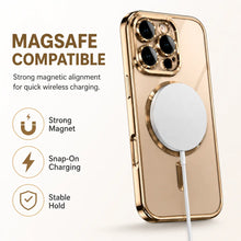 Luxury Metallic Edge Magnetic Phone Case, Raised Camera Protective Clear Case for iPhone,TPU Anti-Yellow Wireless Charging Back Cover HNSJK0036