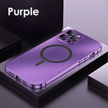 Magnetic Charging Aluminium Metal Bumper Matte Case Cover for iPhone