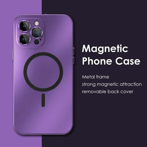 Magnetic Charging Aluminium Metal Bumper Matte Case Cover for iPhone