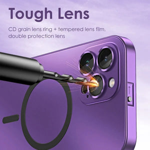 Magnetic Charging Aluminium Metal Bumper Matte Case Cover for iPhone