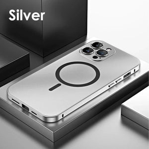 Magnetic Charging Aluminium Metal Bumper Matte Case Cover for iPhone