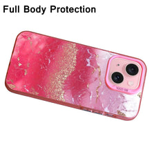 【BUY 4 ONLY PAY FOR 2】Pink Cute Case for iPhone with Unique Graphic Design, Hard Back + Soft Frame Protective Case - Rose Gold Pink Marble