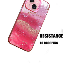 【BUY 4 ONLY PAY FOR 2】Pink Cute Case for iPhone with Unique Graphic Design, Hard Back + Soft Frame Protective Case - Rose Gold Pink Marble