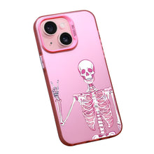 【BUY 4 ONLY PAY FOR 2】Pink Cute Case for iPhone with Unique Graphic Design, Hard Back + Soft Frame Protective Case - Halloween Skull